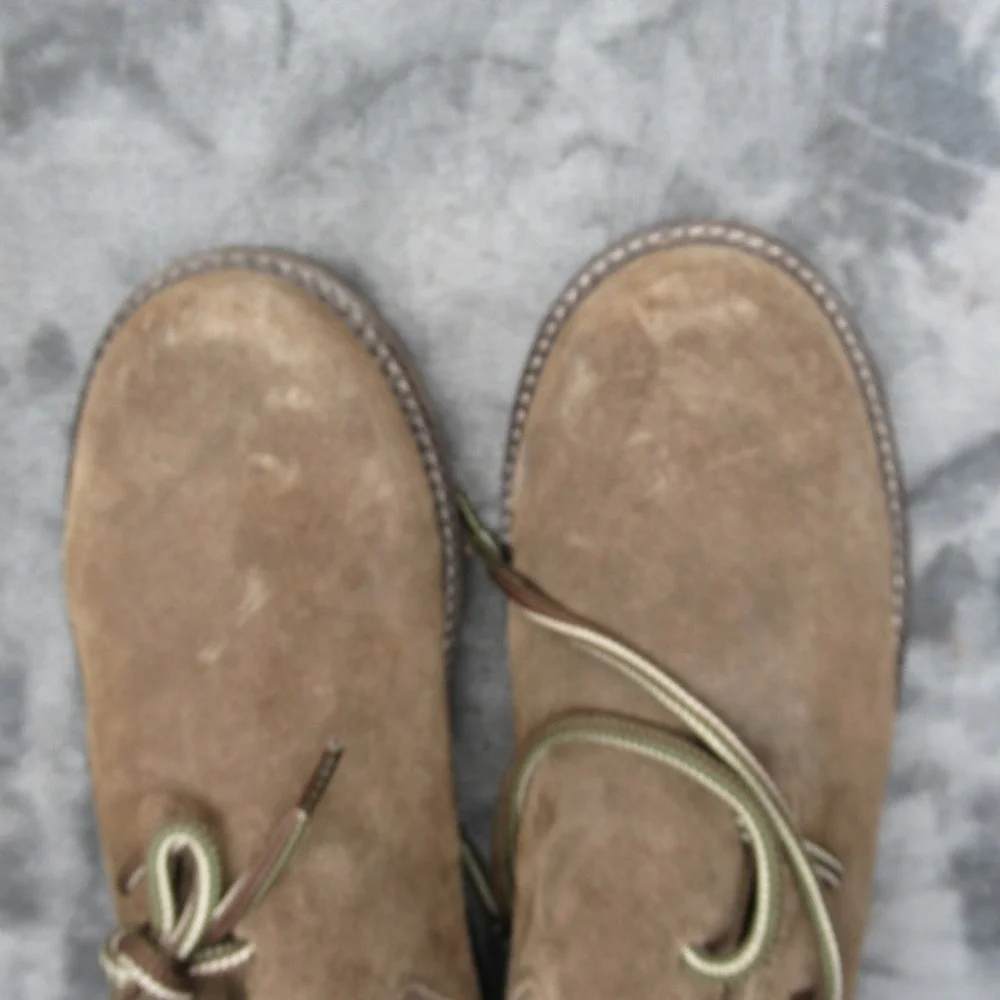 Stockerpoint Shoes Mens 9 Brown Suede‎ Leather Loafer Lace Up Round Toe Casual